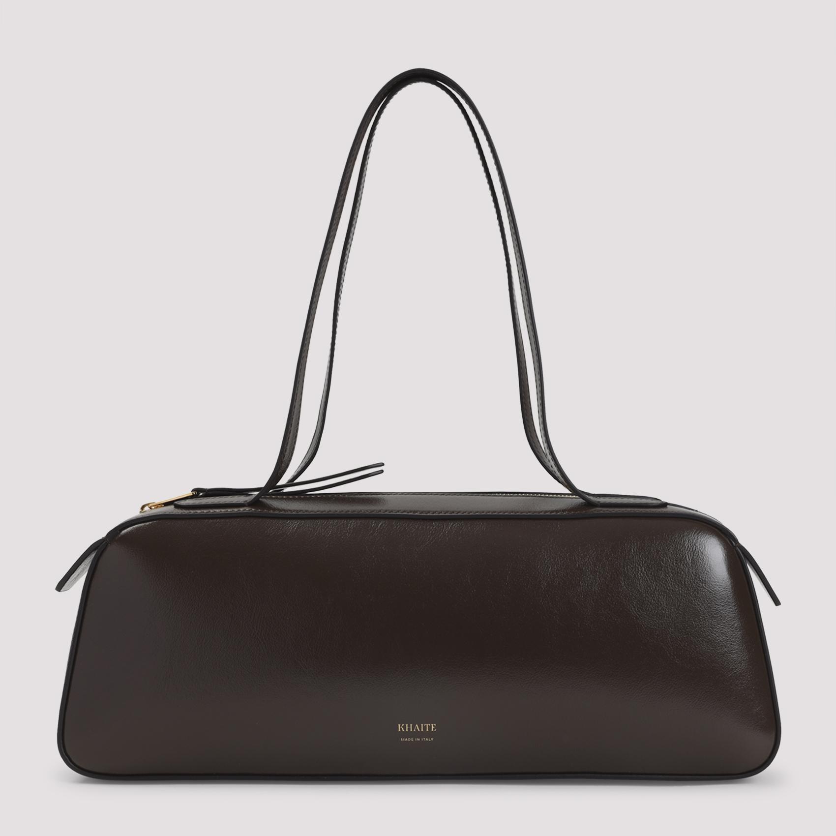 khaite simona shoulder bag brown calf skin - women