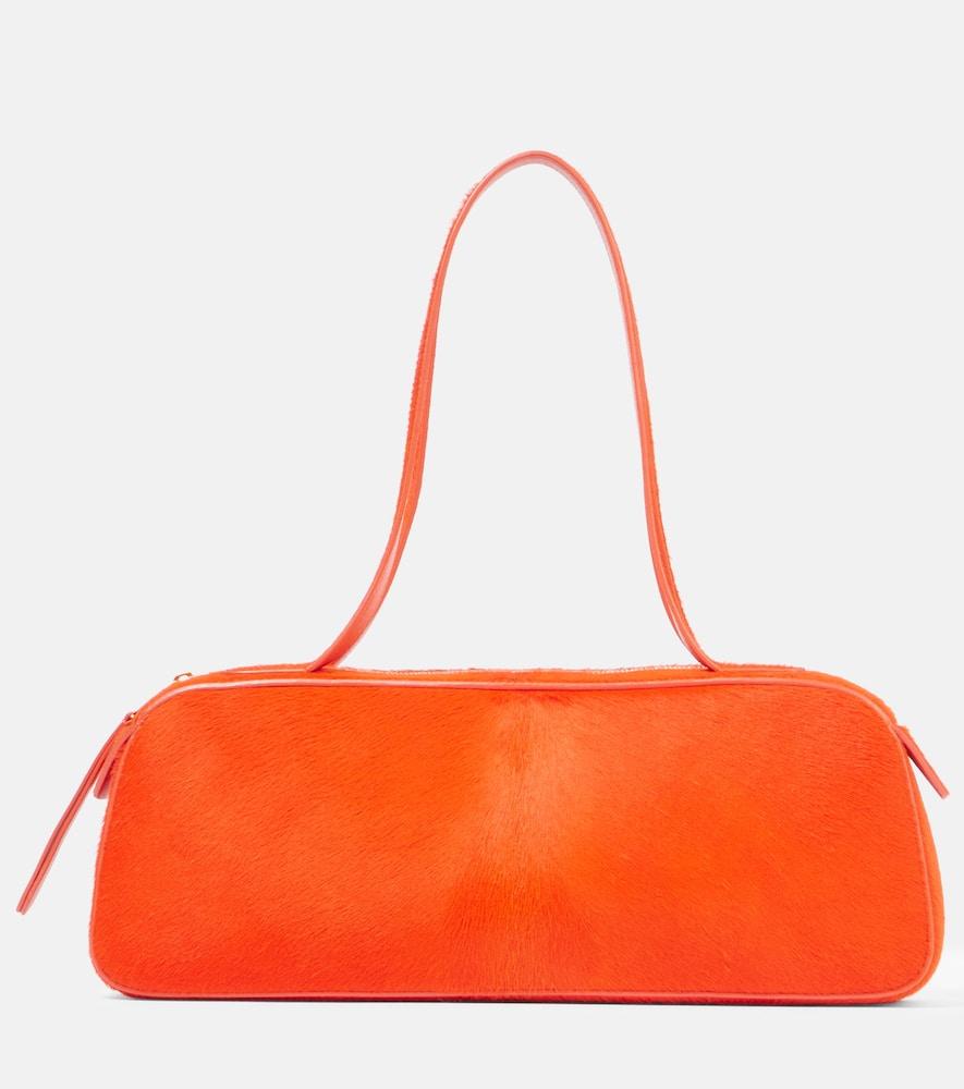khaite simona small calf hair shoulder bag