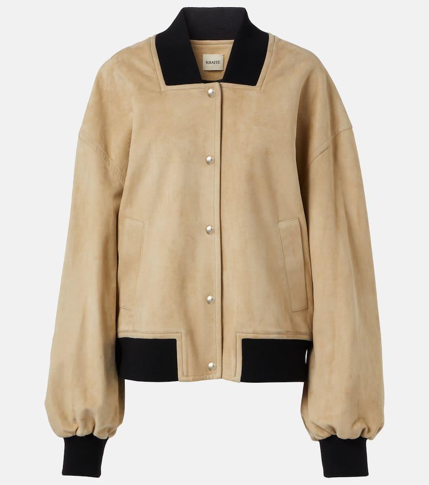 khaite spence suede bomber jacket