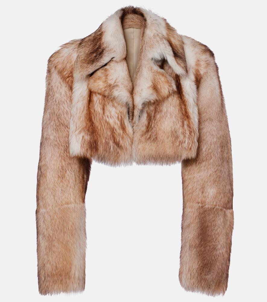 khaite stallone cropped shearling jacket