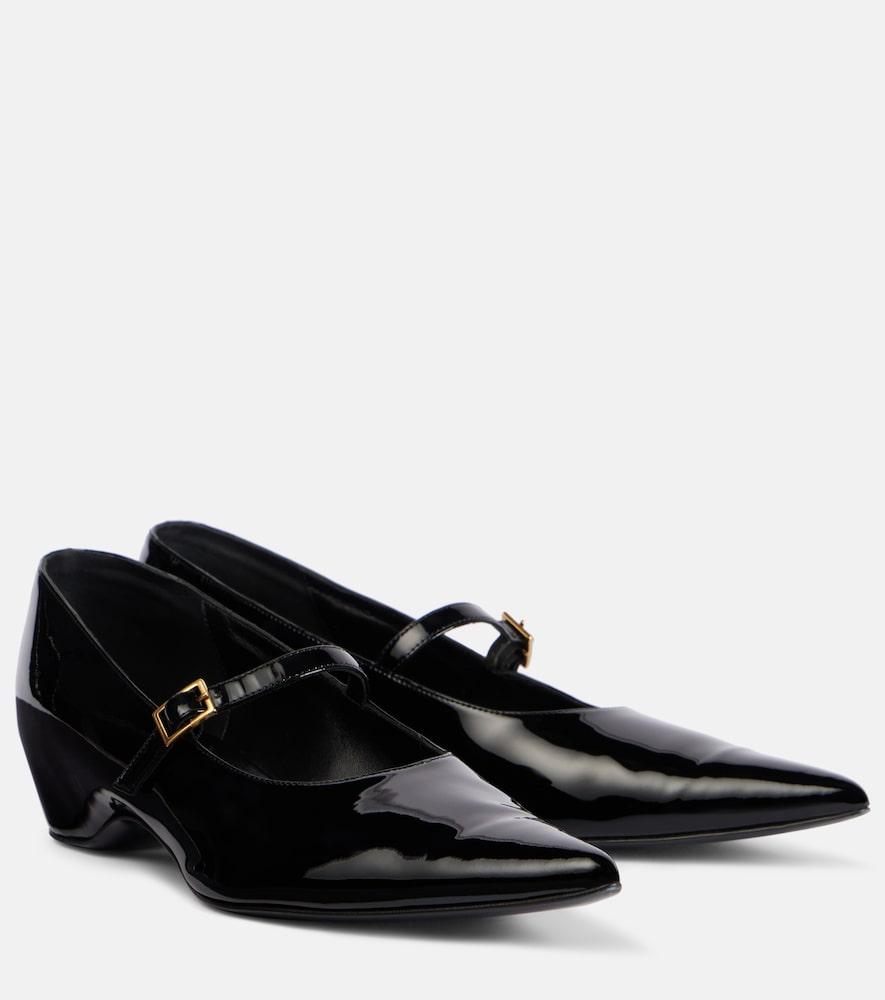 khaite sybil patent leather mary jane flats