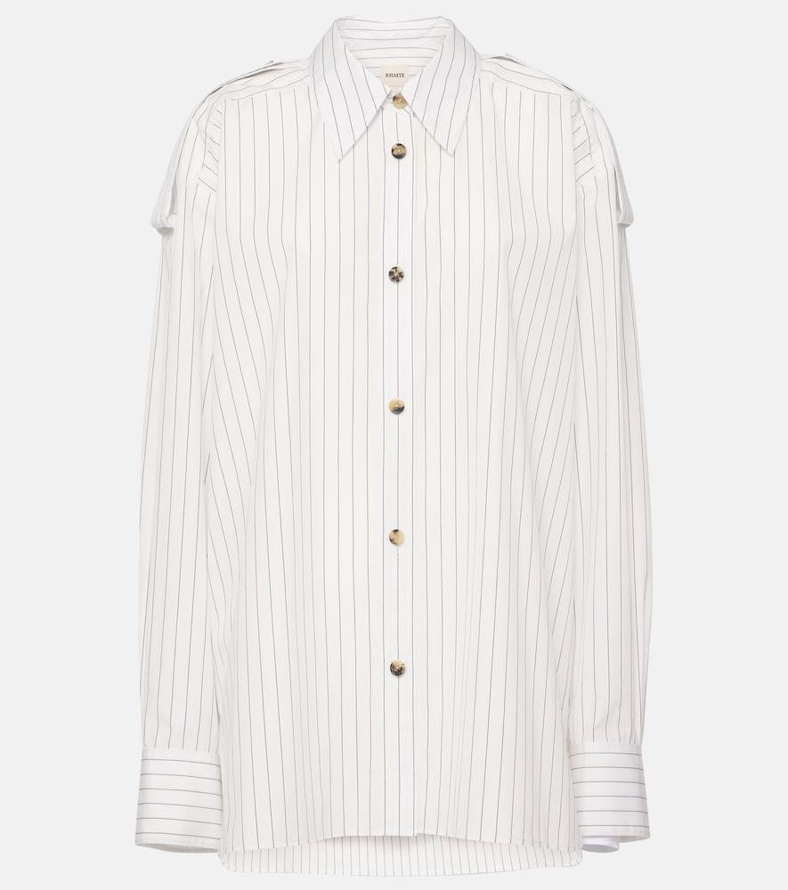khaite tamal pinstriped oversized cotton shirt