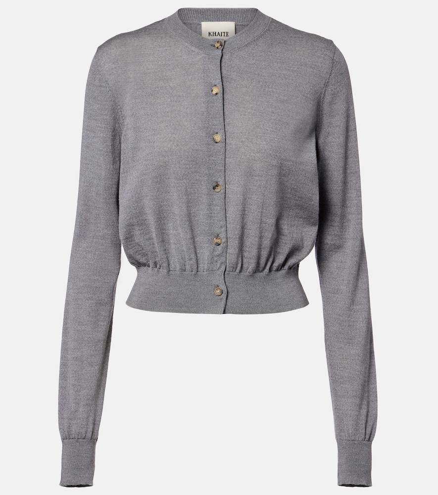 khaite tansy cropped wool and cashmere cardigan