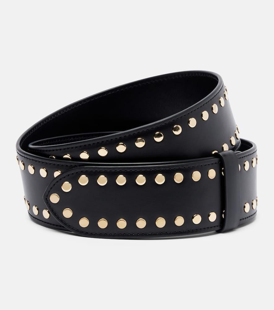 khaite theo studded leather belt