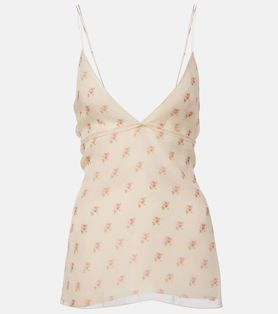 khaite timy floral silk organza camisole