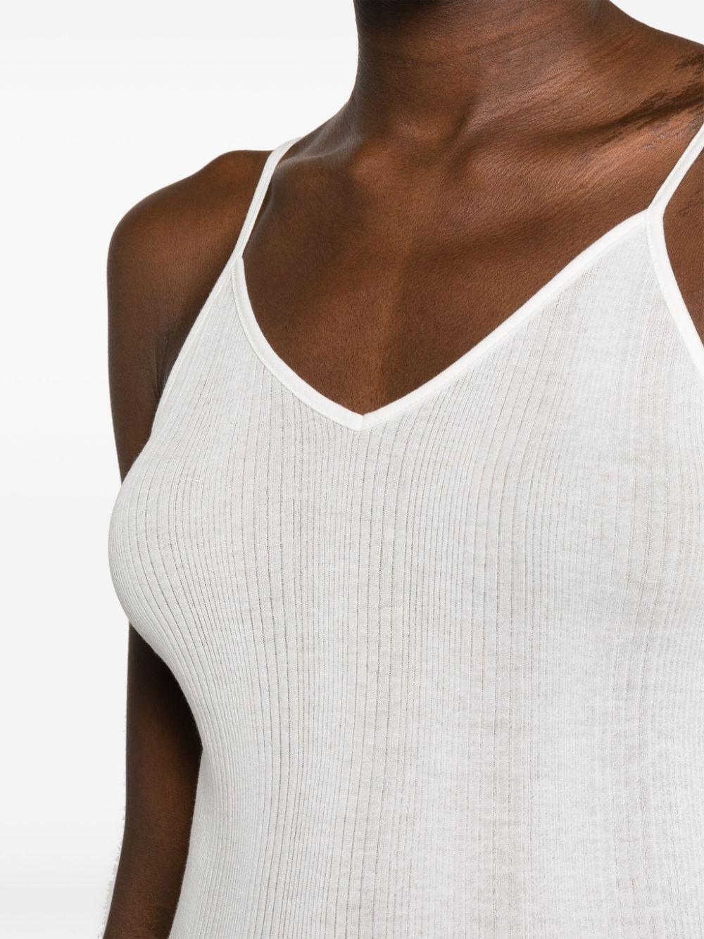 khaite top white cotton polyamide - women