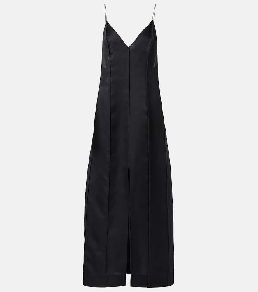 khaite tully silk gazar slip dress