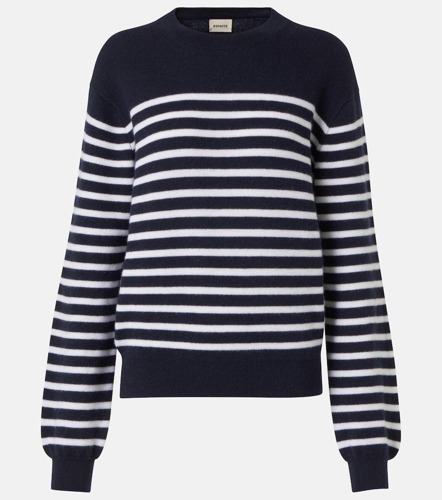 khaite viola striped cashmere