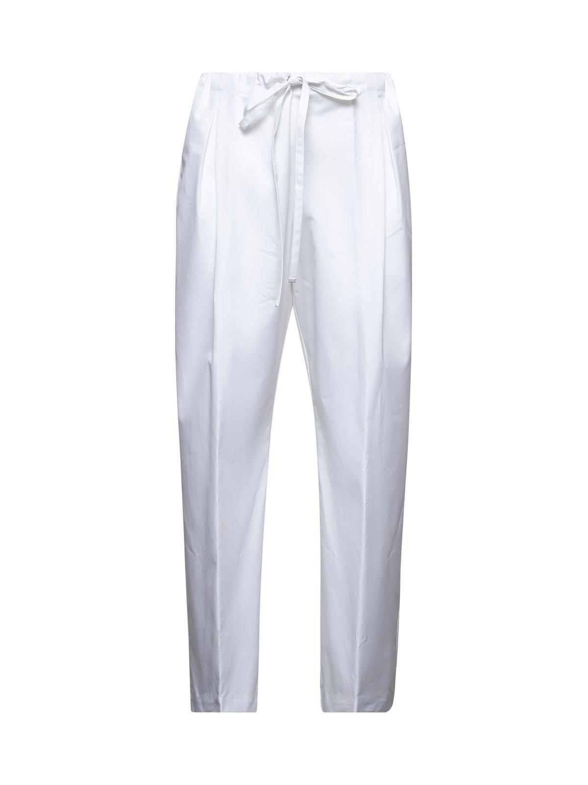 khaite white poplin trenton trousers