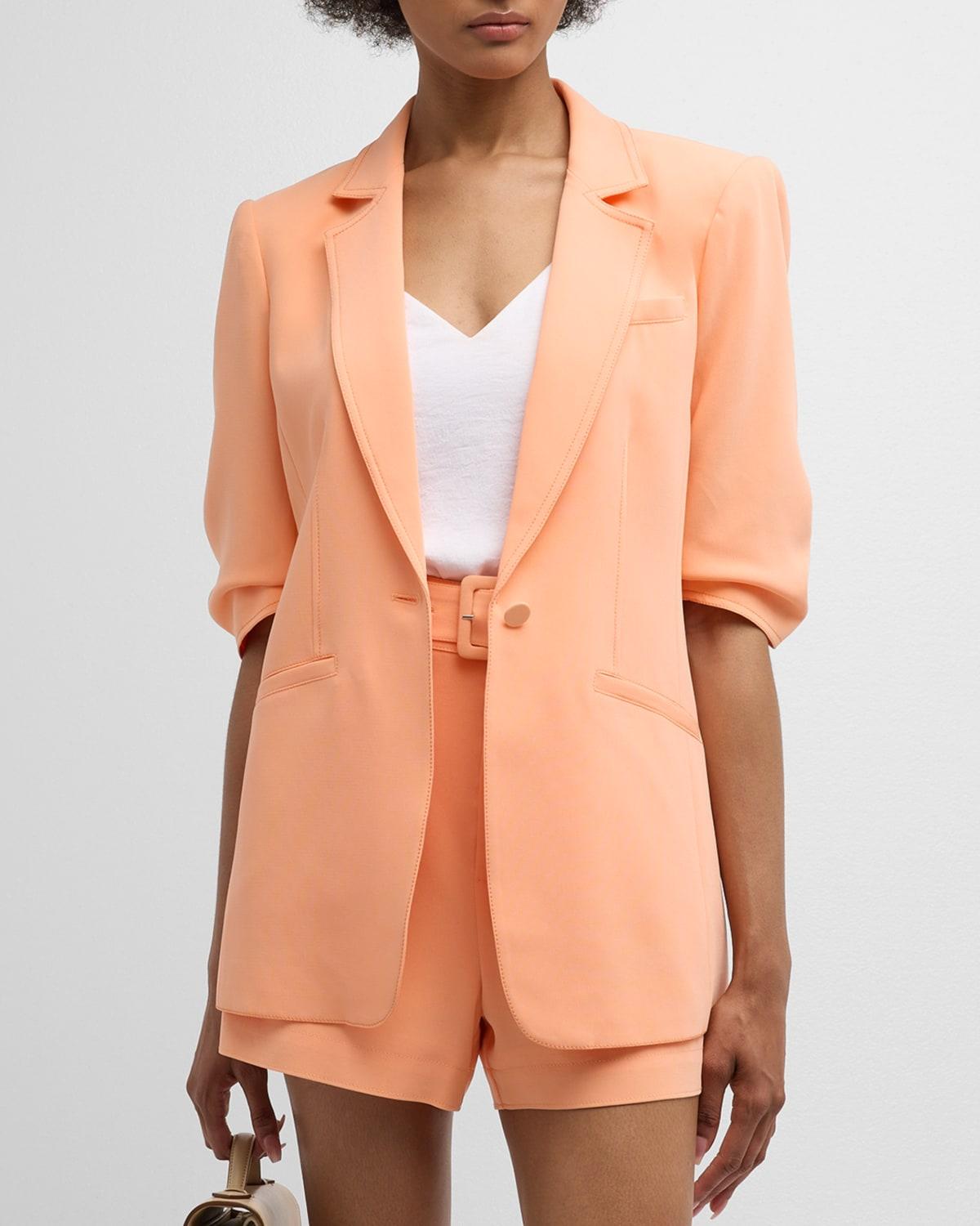 khloe crepe 3/4-sleeve blazer