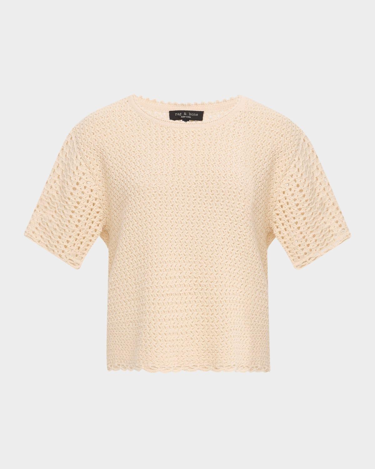 khloe short-sleeve crochet top