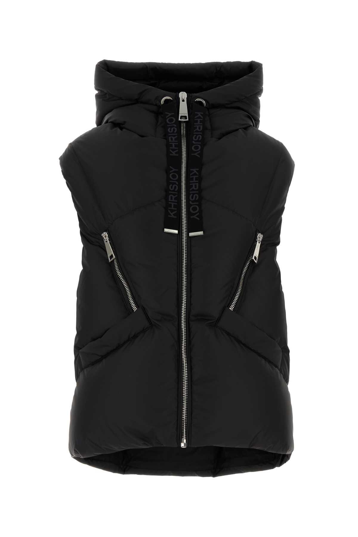 khrisjoy black polyester blend down jacket