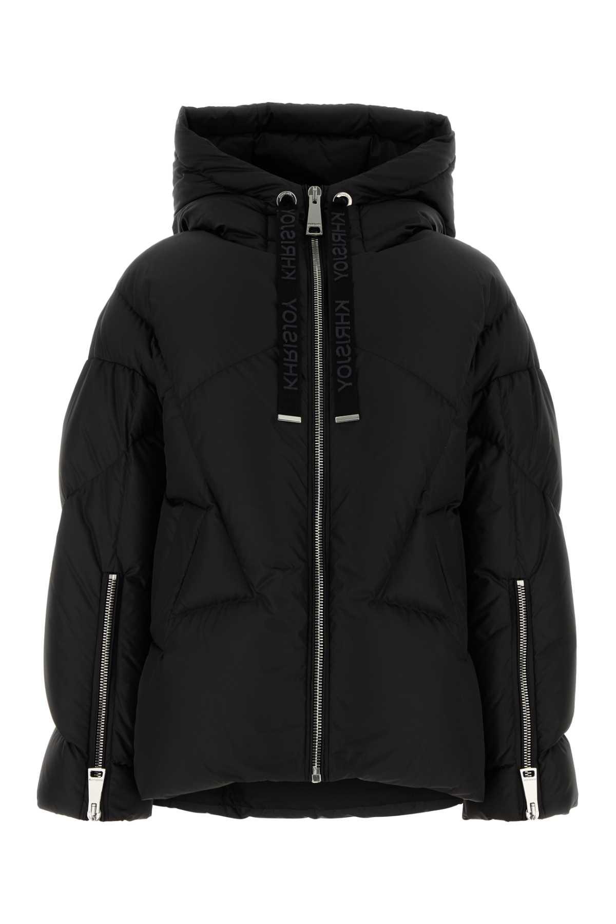 khrisjoy black polyester blend milano down jacket