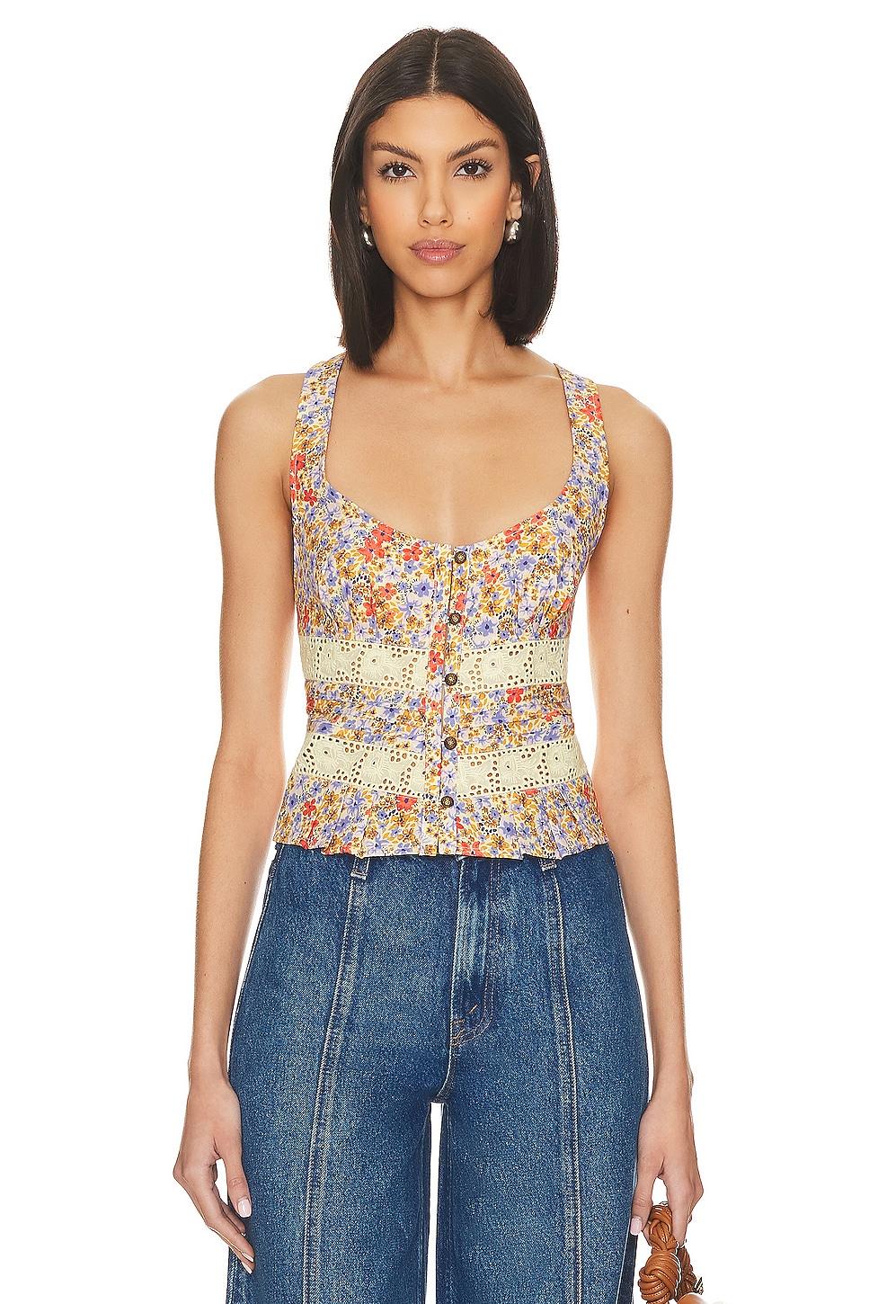 kiana lace tank printed