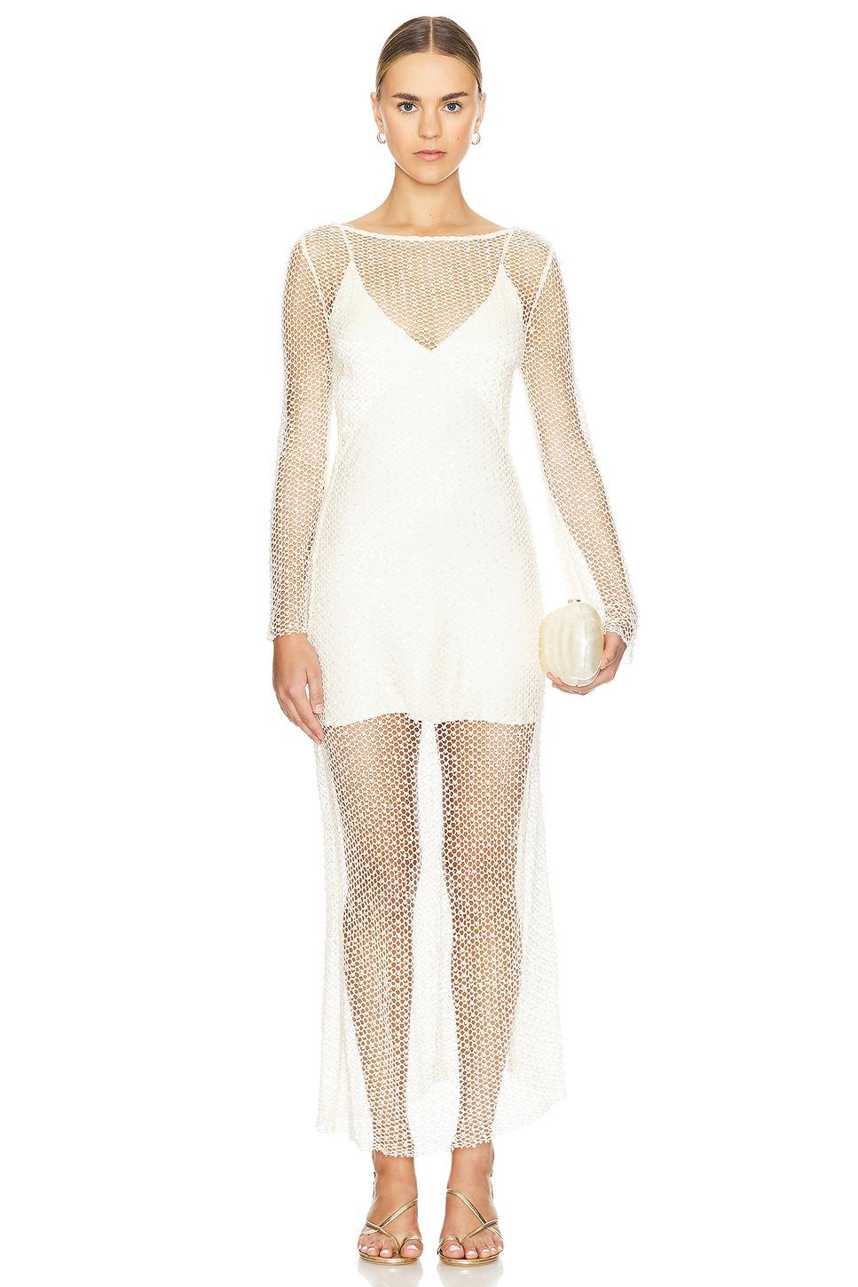 kiara long sleeve sheer maxi dress