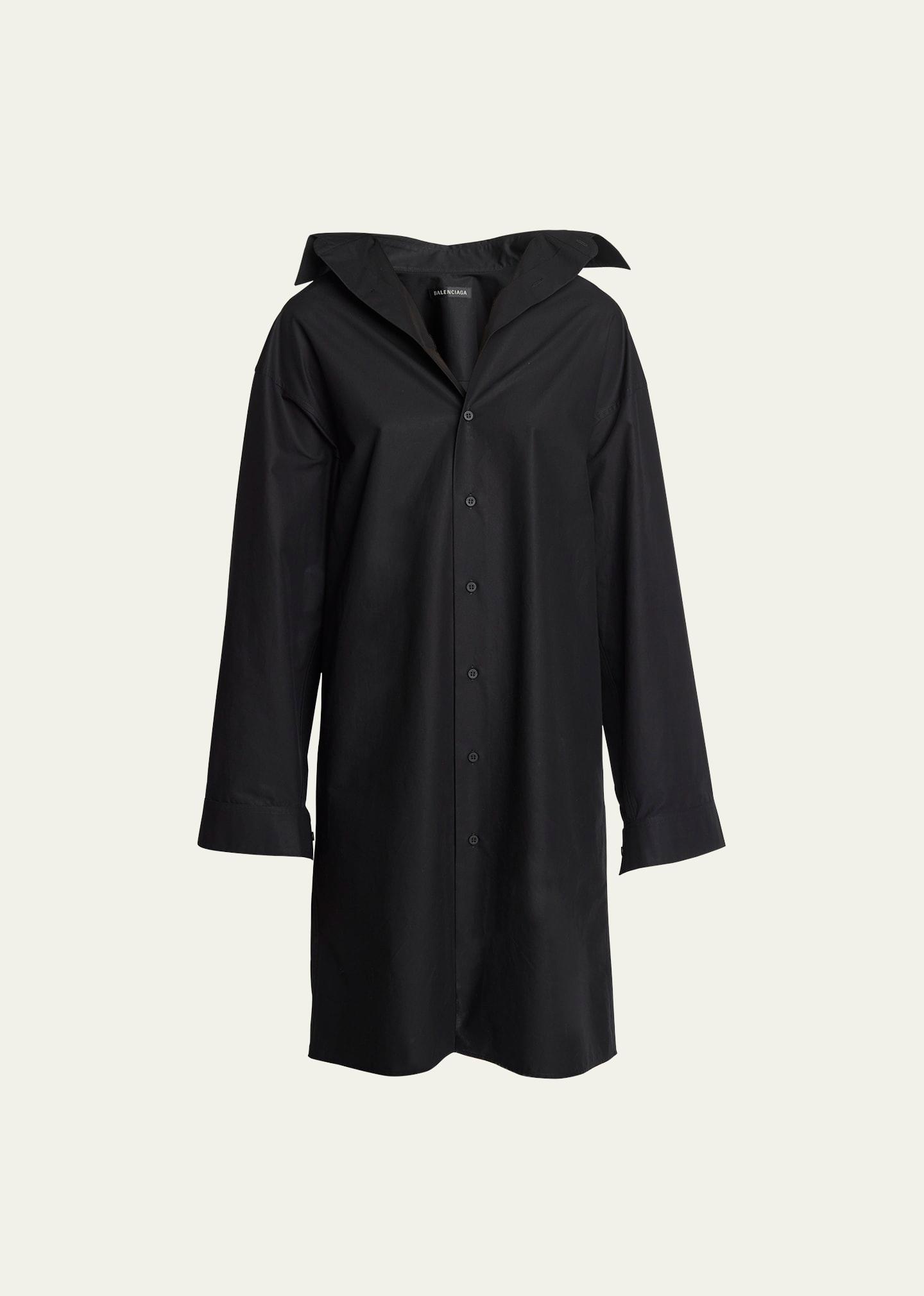 kick collar cotton shirtdress