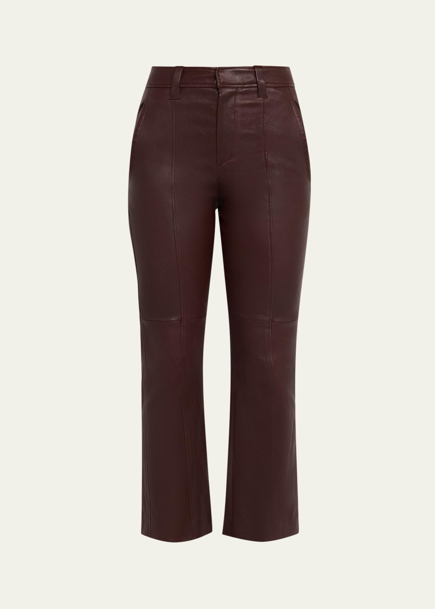 kick-flare leather pants