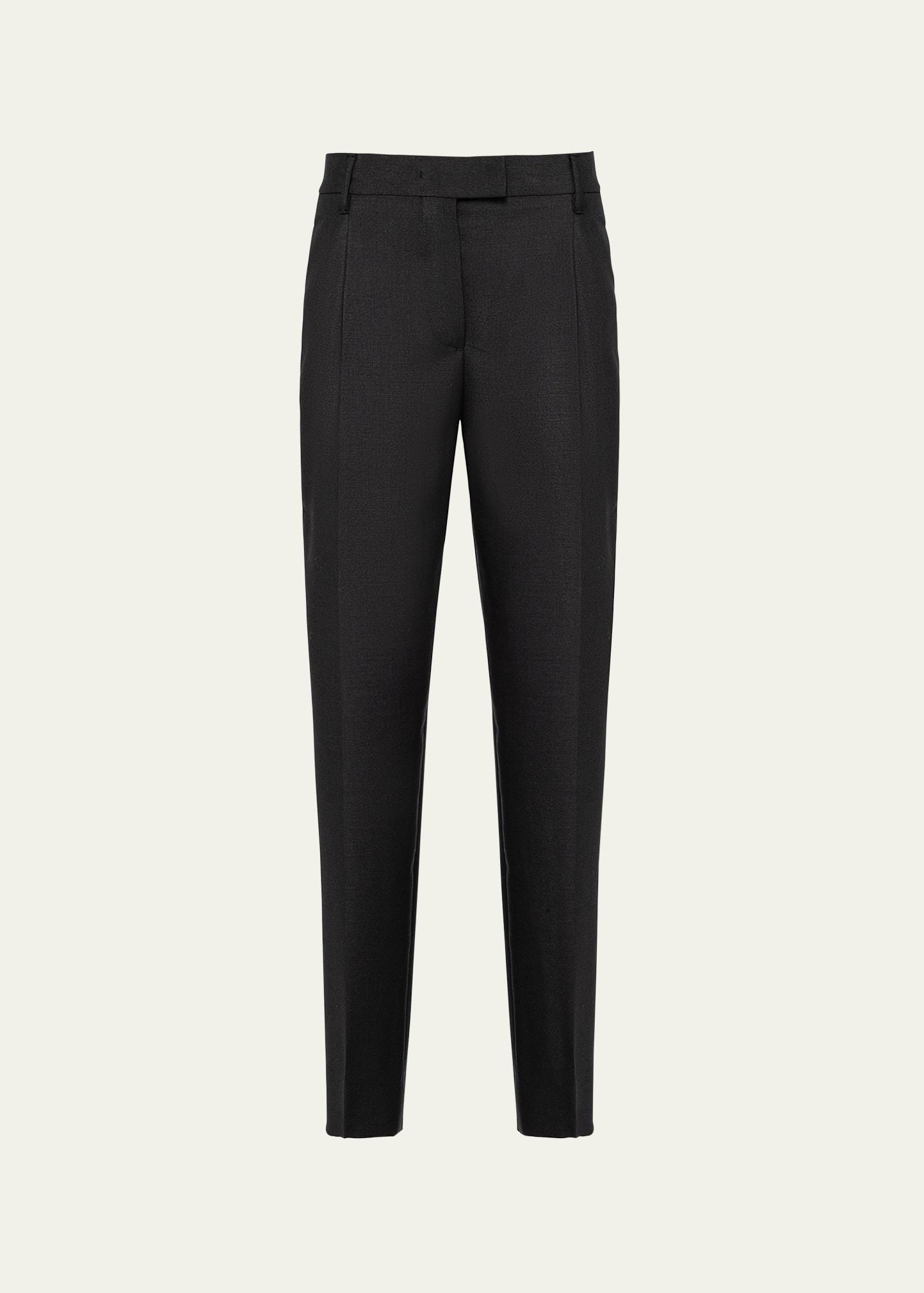 kid mohair slim-leg trousers