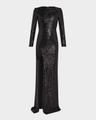 kiera side-slit sequin column gown