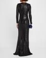 kiera side-slit sequin column gown