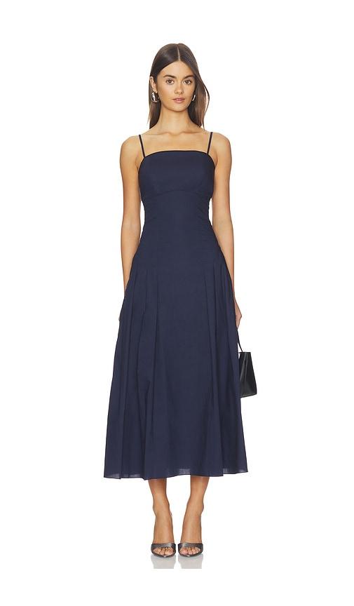 kika vargas lena dress in navy.