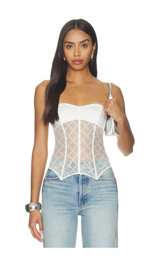 kiki de montparnasse handcuff bustier top in ivory.