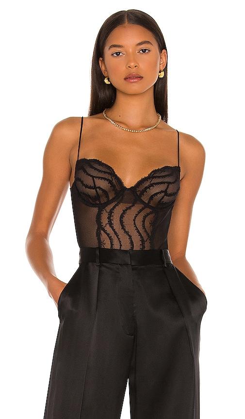 kiki de montparnasse leche moi bodysuit in black.