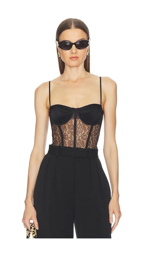 kiki de montparnasse petite fleur bodysuit in black.