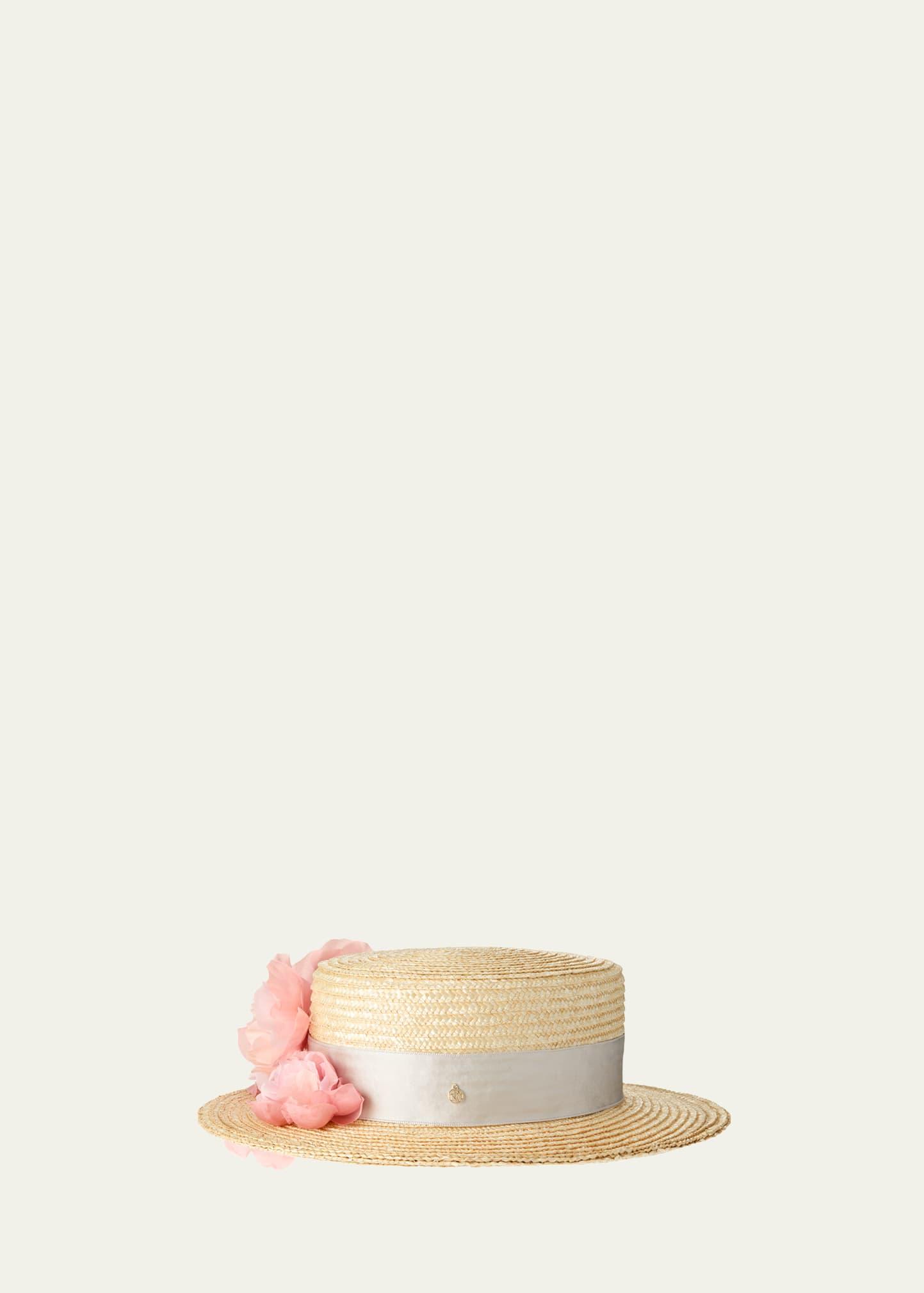 kiki peony straw boater hat