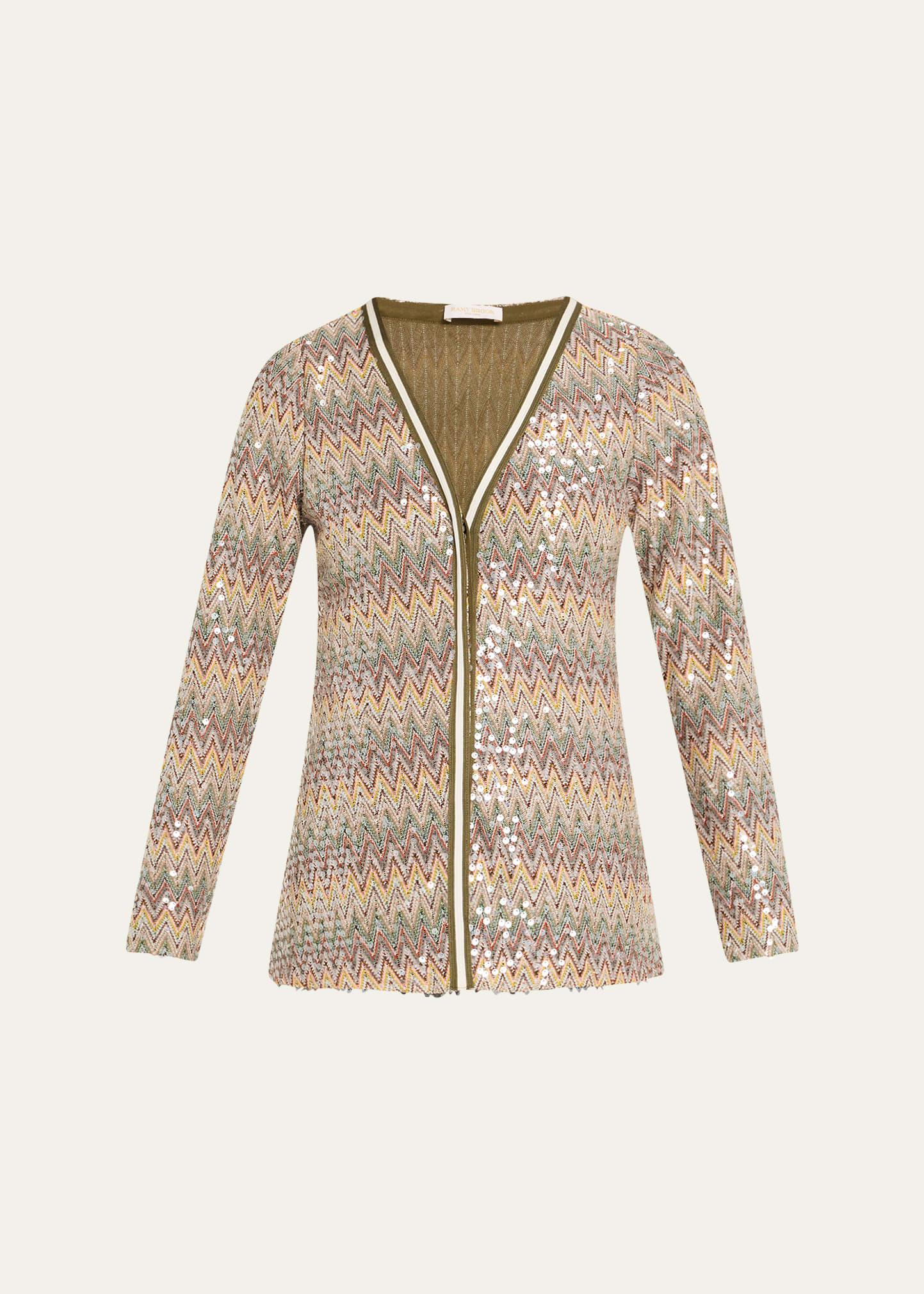 kiki sequined chevron cardigan