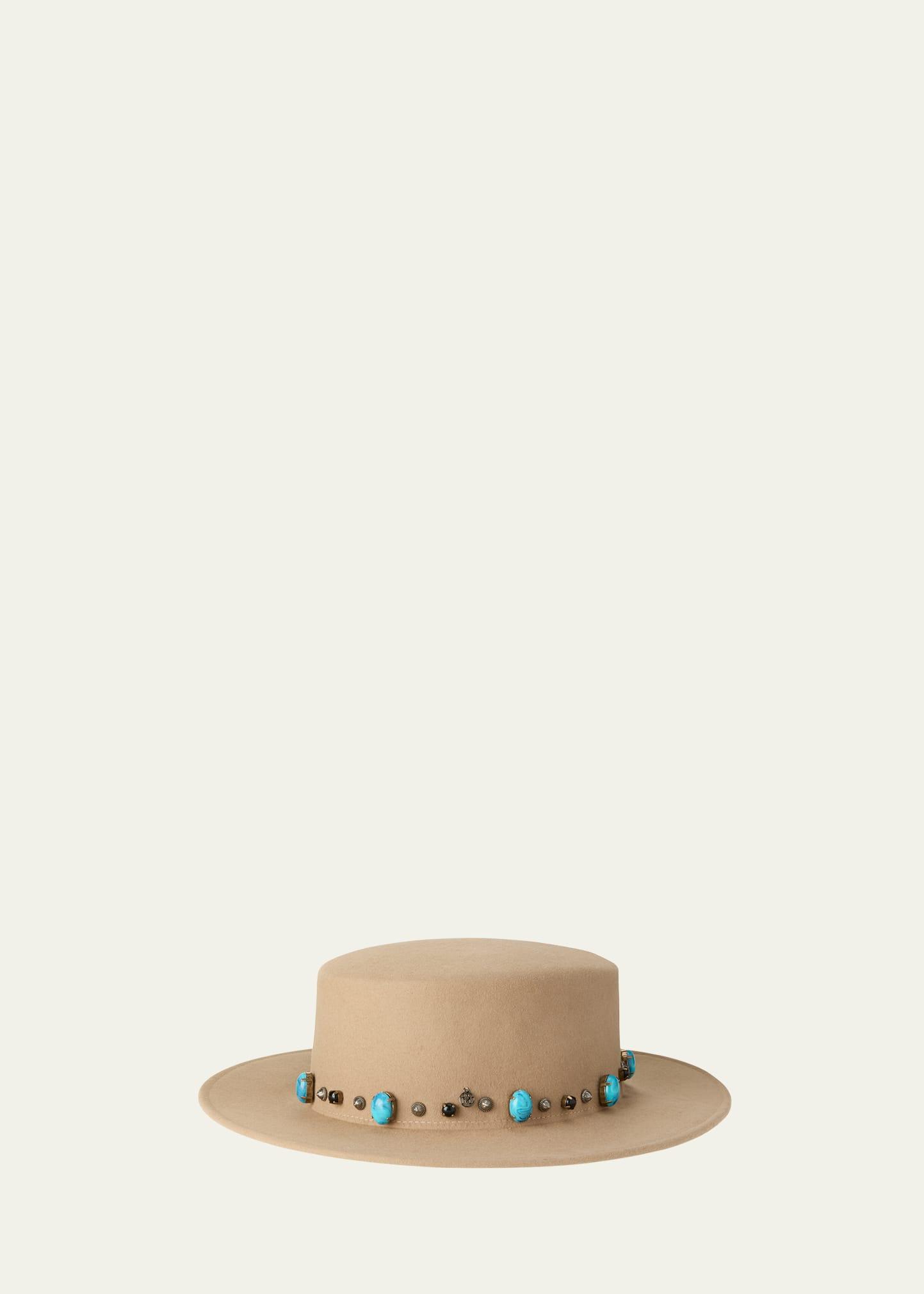 kiki stone & studs wool felt gaucho hat