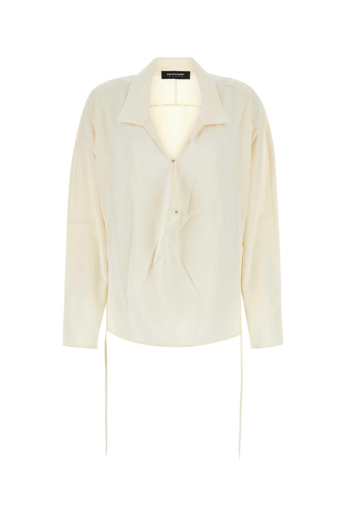 kiko kostadinov ivory satin shirt