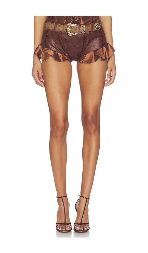 kim shui fringe short in brown.