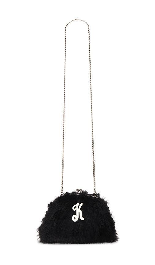 kim shui ks faux fur clutch in black.
