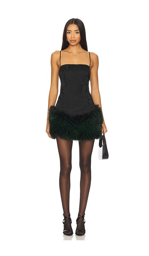 kim shui mona silk mini dress in black.