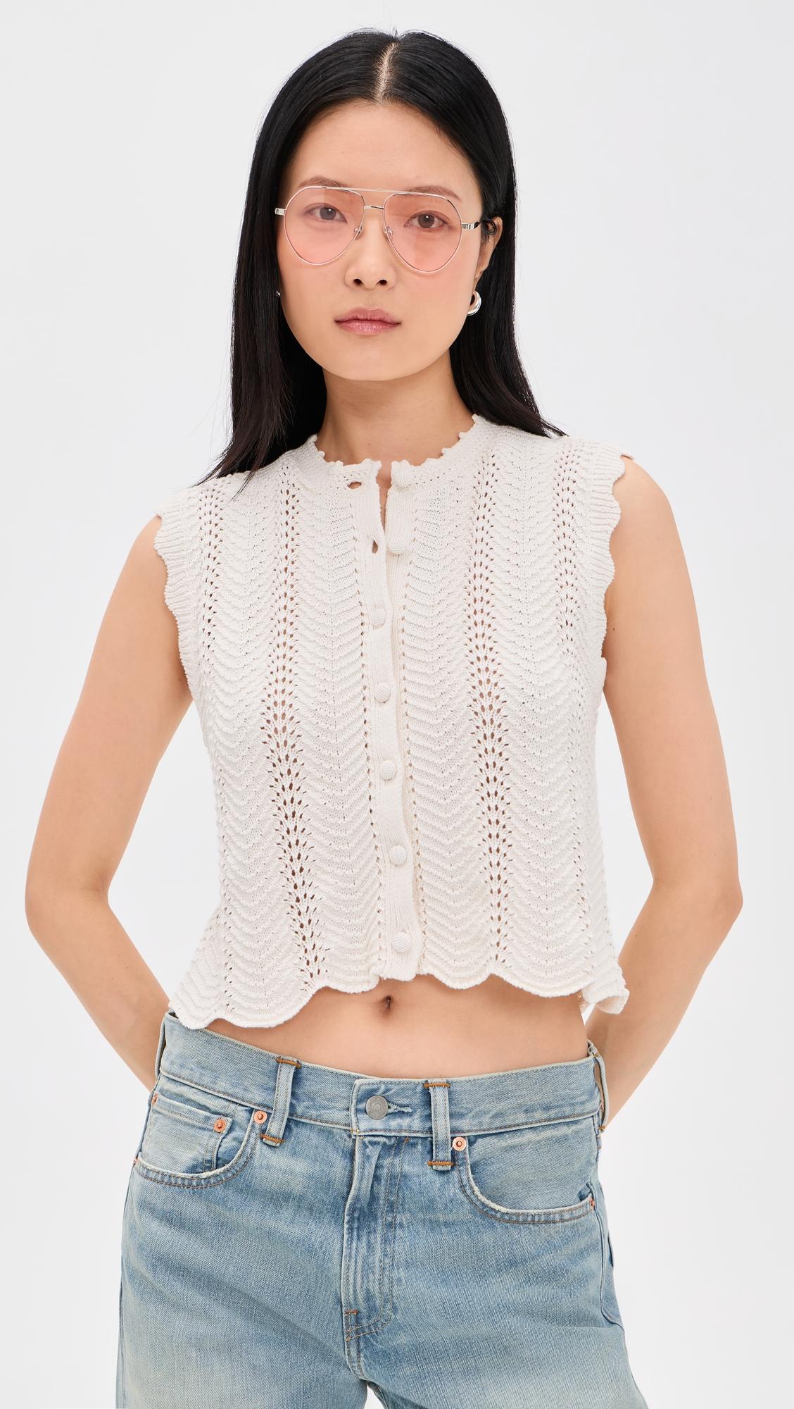 kim wavy stitch vest