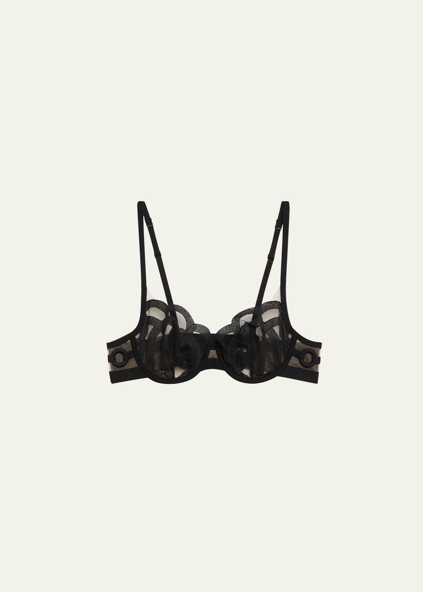 kimbaku embroidered underwire balconette bra