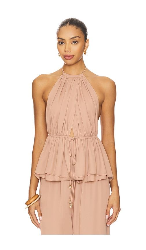 kimberly taylor mallorca top in nude.