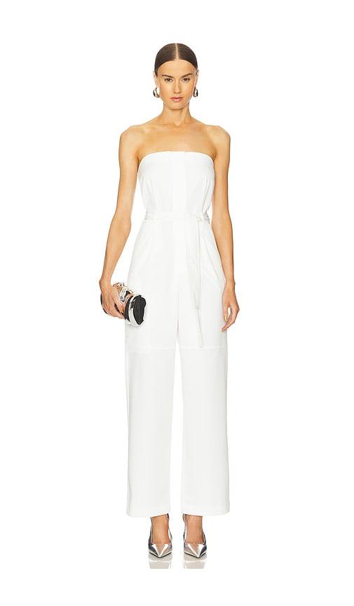 kimberly taylor tina utility jumpsuit in white.