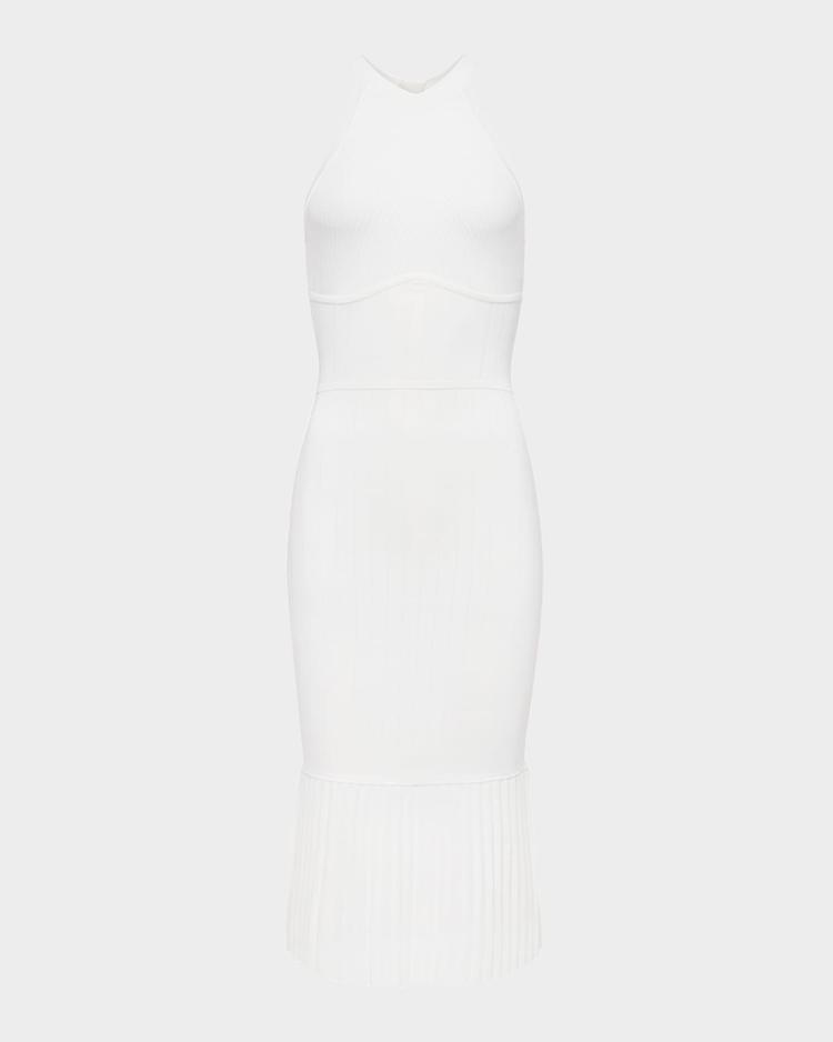kimi pleated-hem knit dress