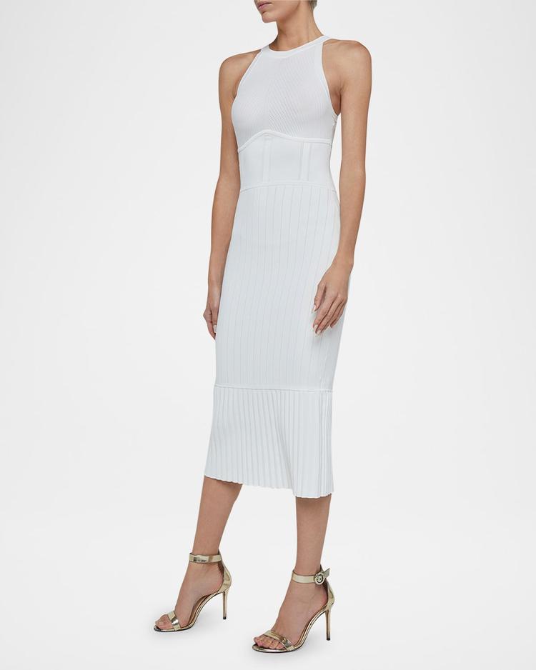 kimi pleated-hem knit dress