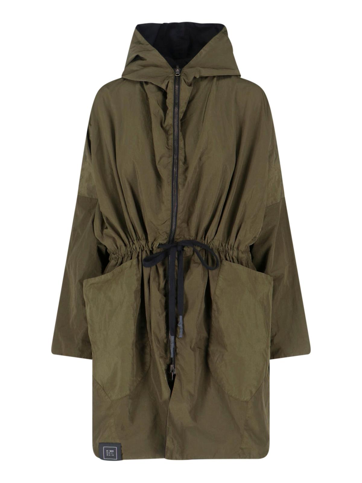 kimono rain jackets green polyamide - women