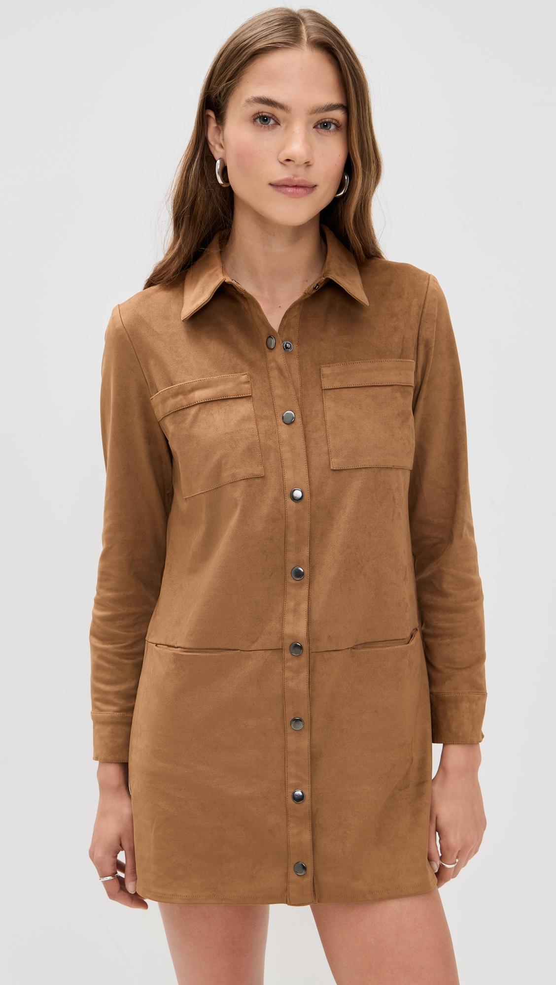 kingston faux suede mini dress