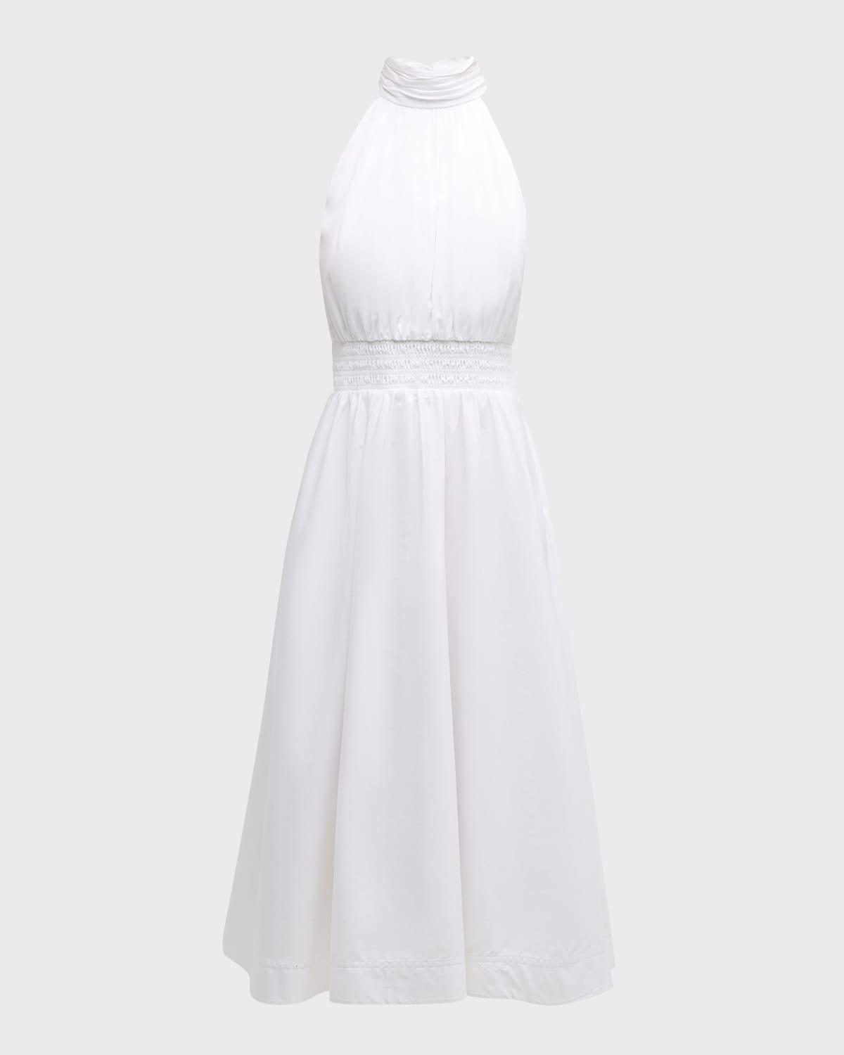 kinny high-neck a-line midi dress