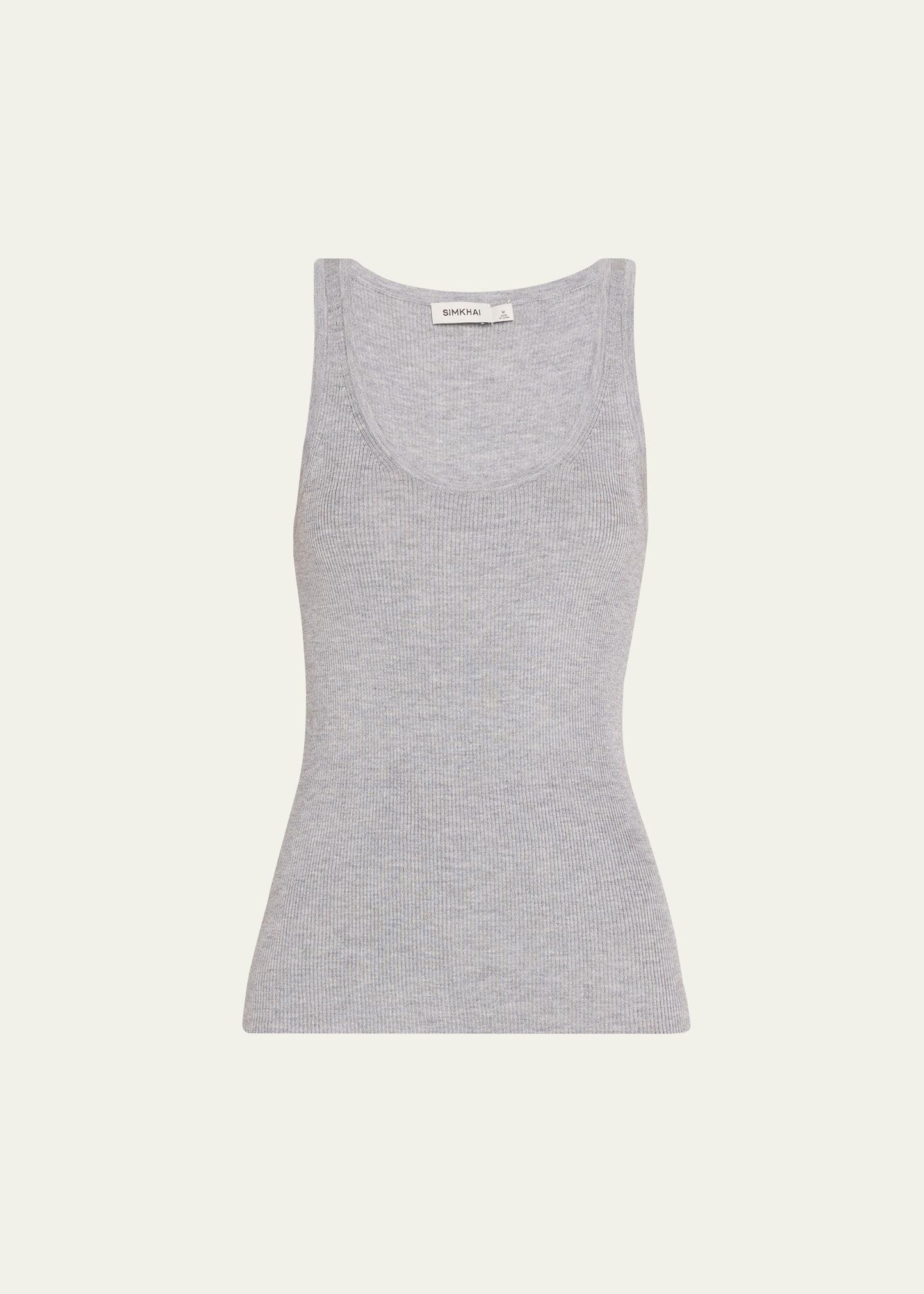 kioni silk and cashmere scoop-neck tank top
