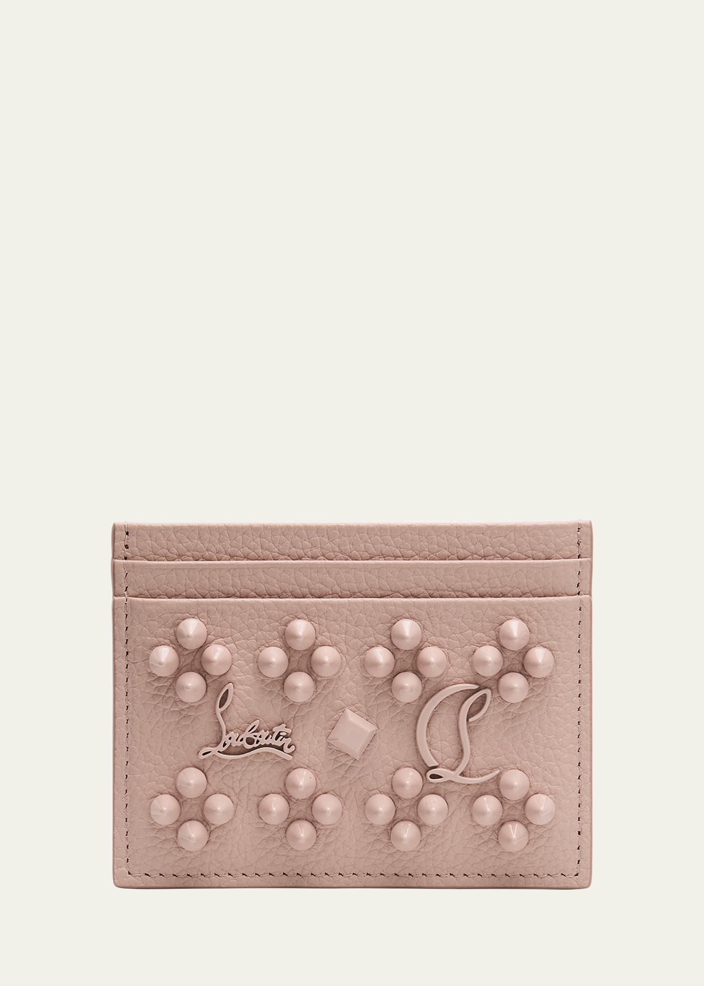 kios card case in leather with loubinthesky spikes