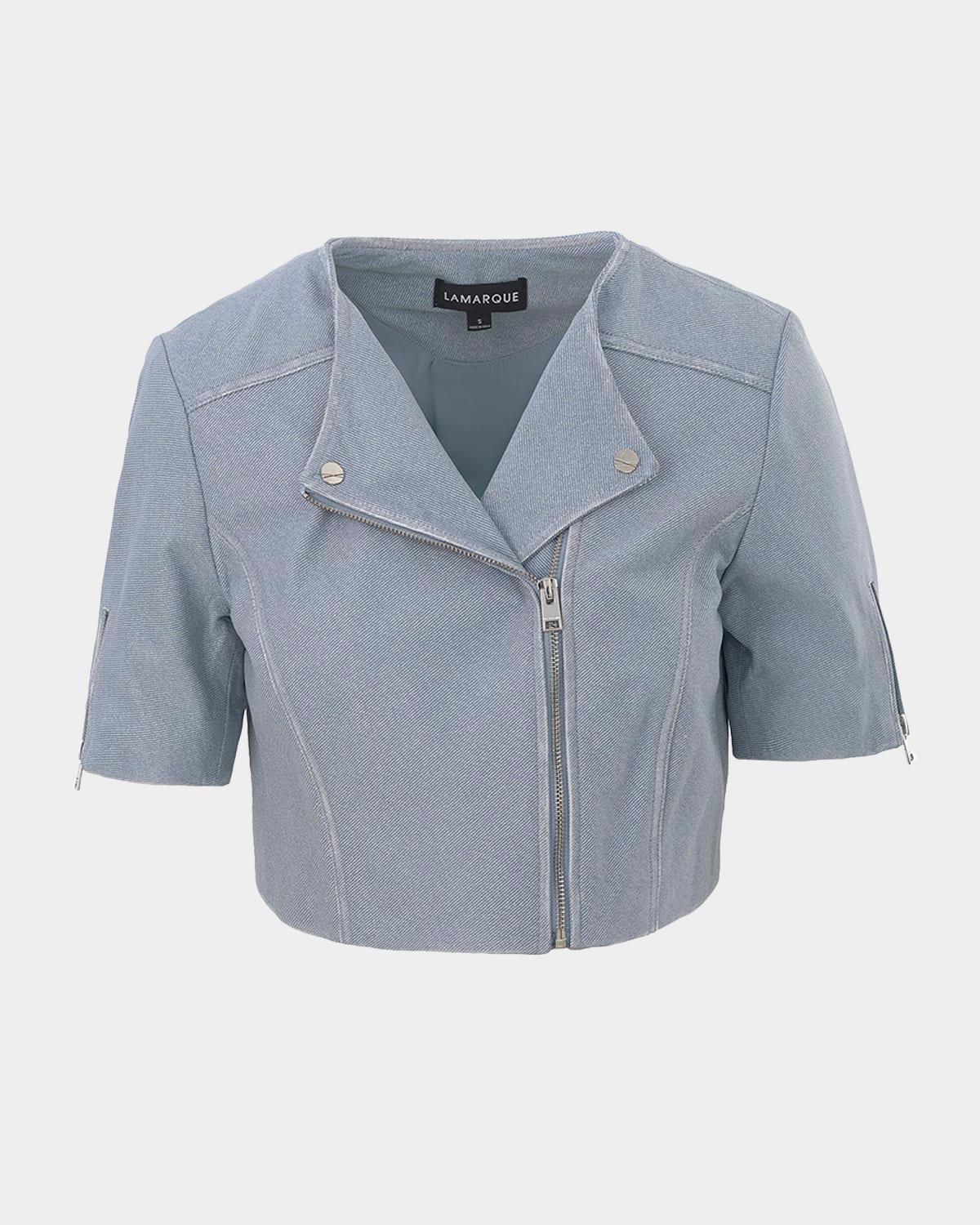 kirsi short-sleeve leather jacket