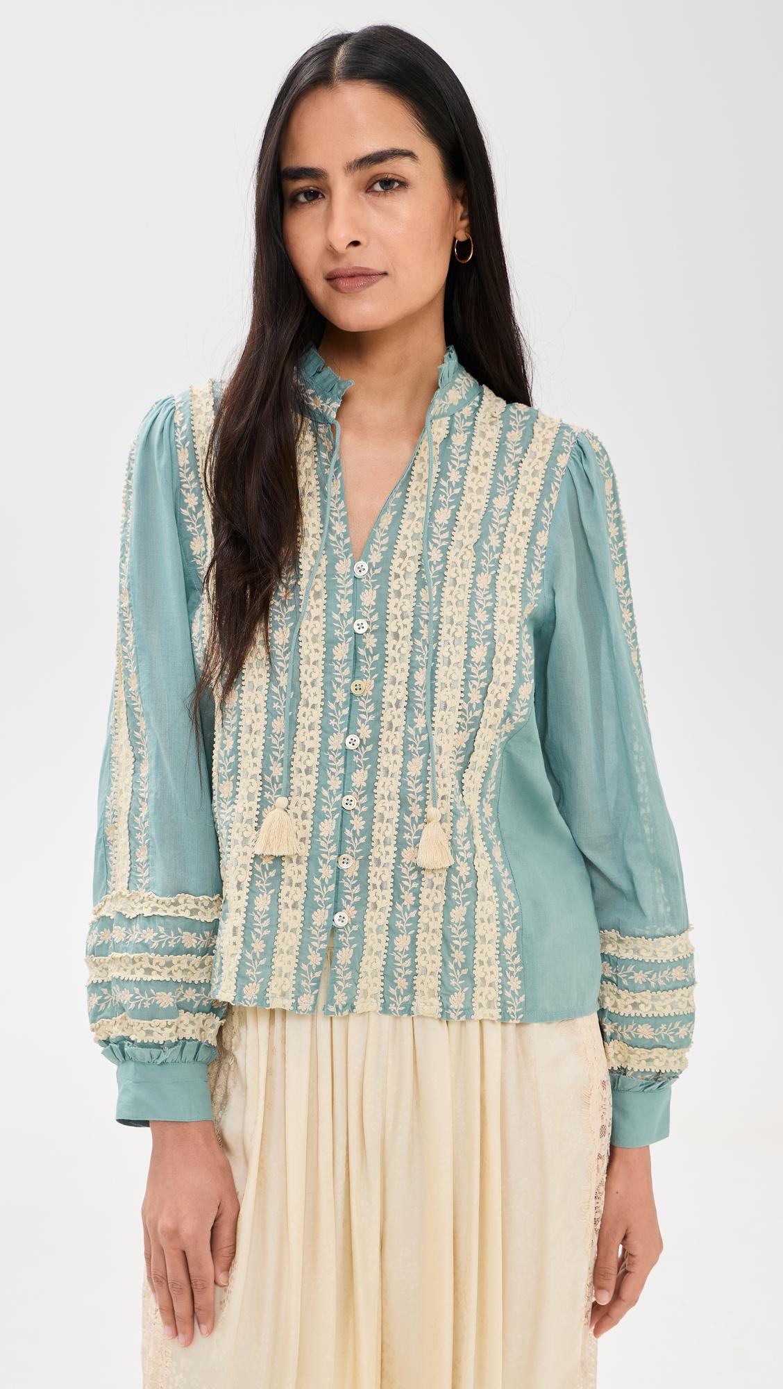 kirsten print long sleeve top