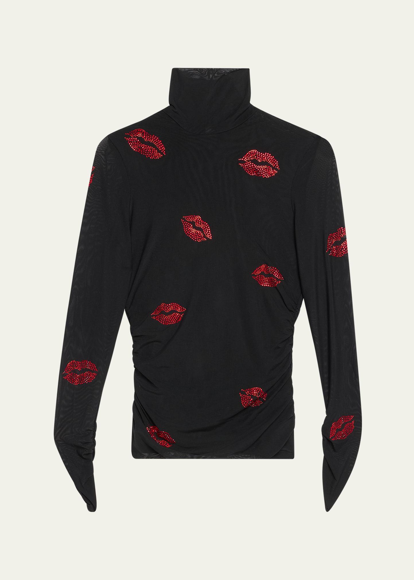kissing booth mesh turtleneck top