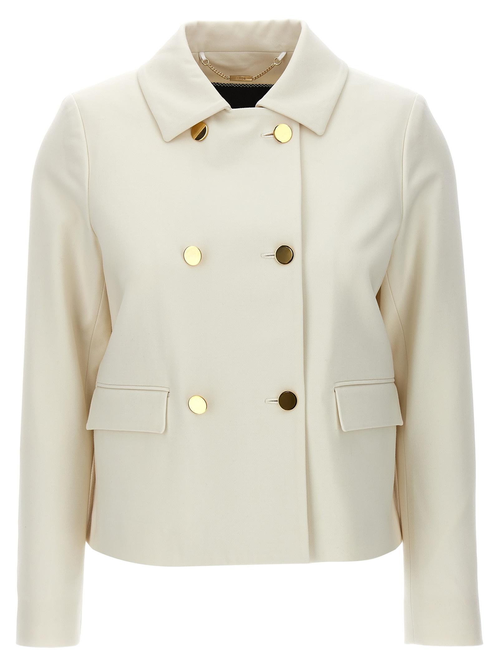 kiton cropped double-breasted jacket